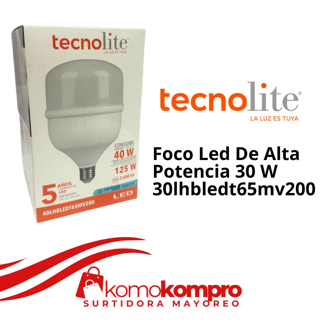 30lhbledt65mv200, Tecnolite, tecnolite-lamparas, tecnolite-catálogo, focos-tecnolite, tecnolite-cerca-de-mi, 30w