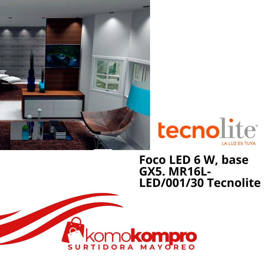 Foco-LED-6-W, base-GX5. MR16L-LED00130 ,Tecnolite, Tecnolite, tecnolite-lamparas, tecnolite-catálogo, focos-tecnolite, tecnolite-cerca-de-mi