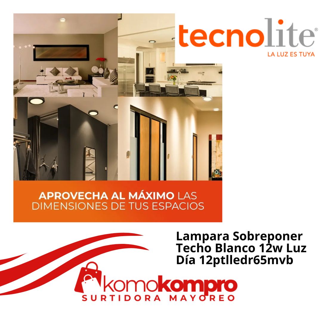 Lampara-Sobreponer-Techo-Blanco-12w-Luz-Día-12ptlledr65mvb, Tecnolite, tecnolite-lamparas, tecnolite-catálogo, focos-tecnolite, tecnolite-cerca-de-mi