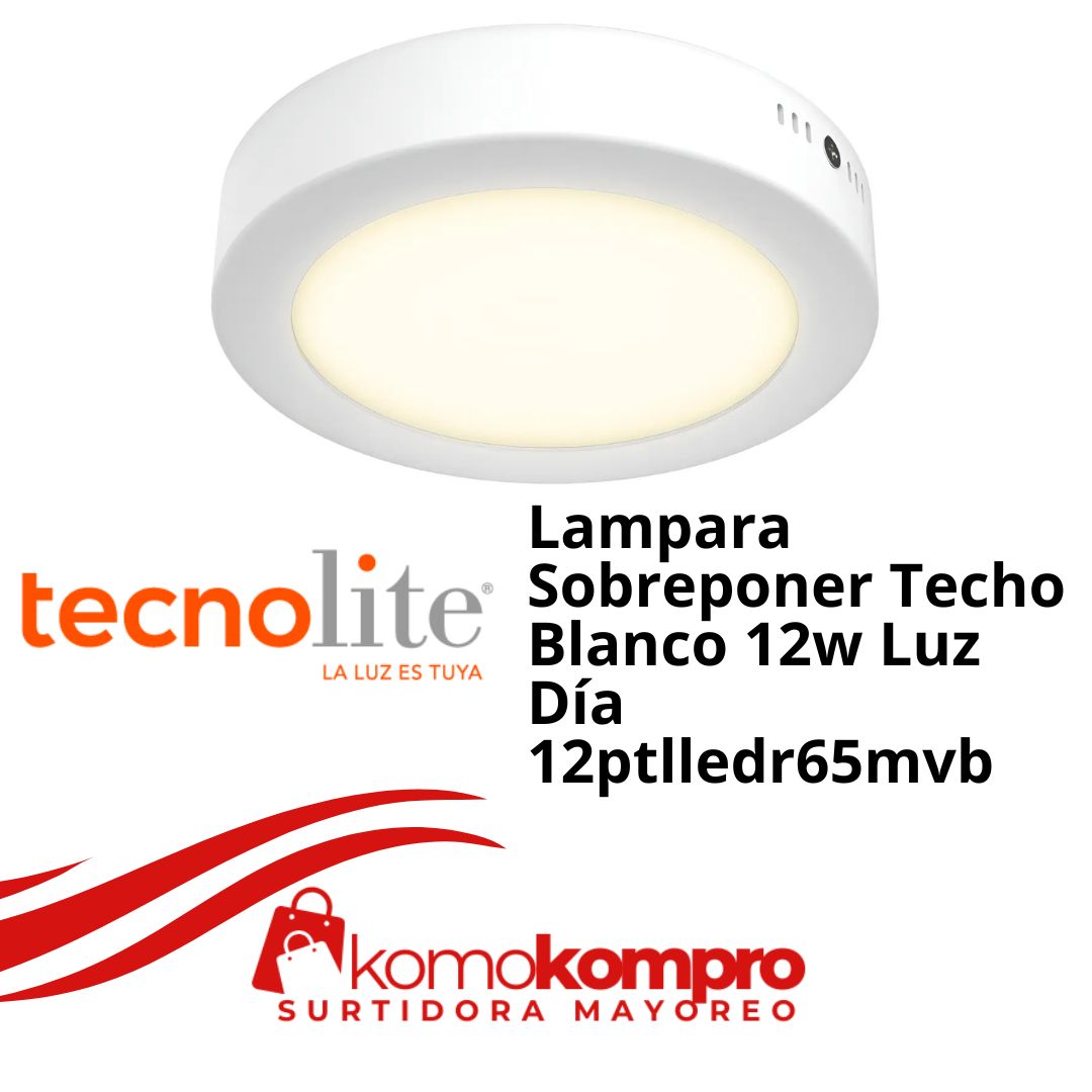 Lampara-Sobreponer-Techo-Blanco-12w-Luz-Día-12ptlledr65mvb, Tecnolite, tecnolite-lamparas, tecnolite-catálogo, focos-tecnolite, tecnolite-cerca-de-mi