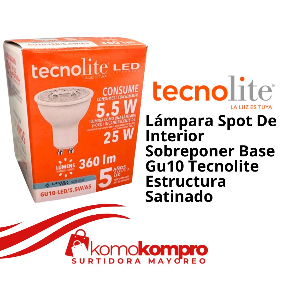 Lámpara-Spot-De-Interior-Sobreponer-Base-Gu10-Tecnolite-Estructura-Satinado, Tecnolite, tecnolite-lamparas, tecnolite-catálogo, focos-tecnolite, tecnolite-cerca-de-mi