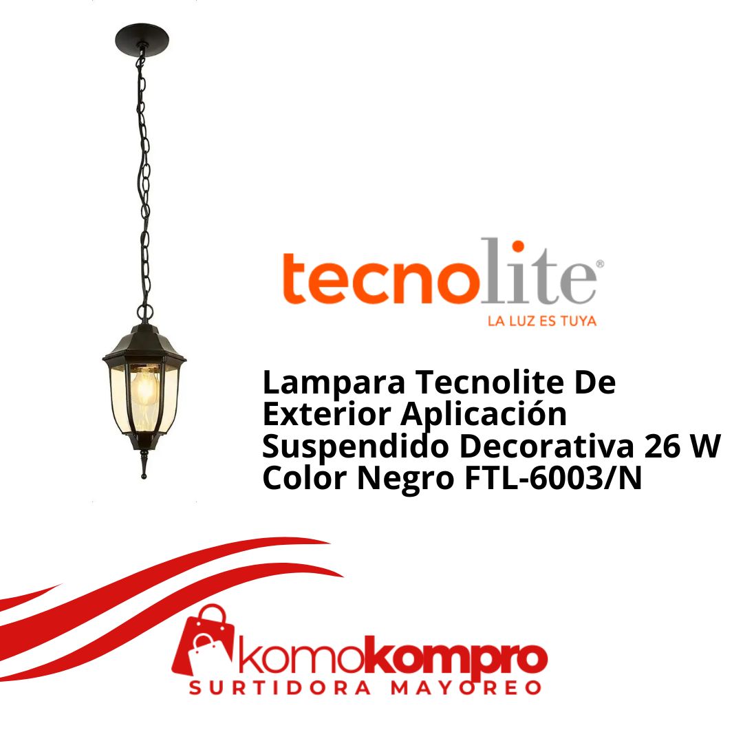 Lampara-Tecnolite-De-Exterior-Aplicación-Suspendido-Decorativa-26-W-Color-Negro-FTL-6003N, Tecnolite, tecnolite-lamparas, tecnolite-catálogo, focos-tecnolite, tecnolite-cerca-de-mi