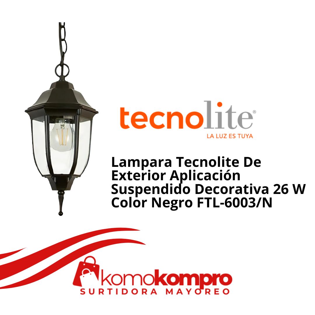 Lampara-Tecnolite-De-Exterior-Aplicación-Suspendido-Decorativa-26-W-Color-Negro-FTL-6003N, Tecnolite, tecnolite-lamparas, tecnolite-catálogo, focos-tecnolite, tecnolite-cerca-de-mi
